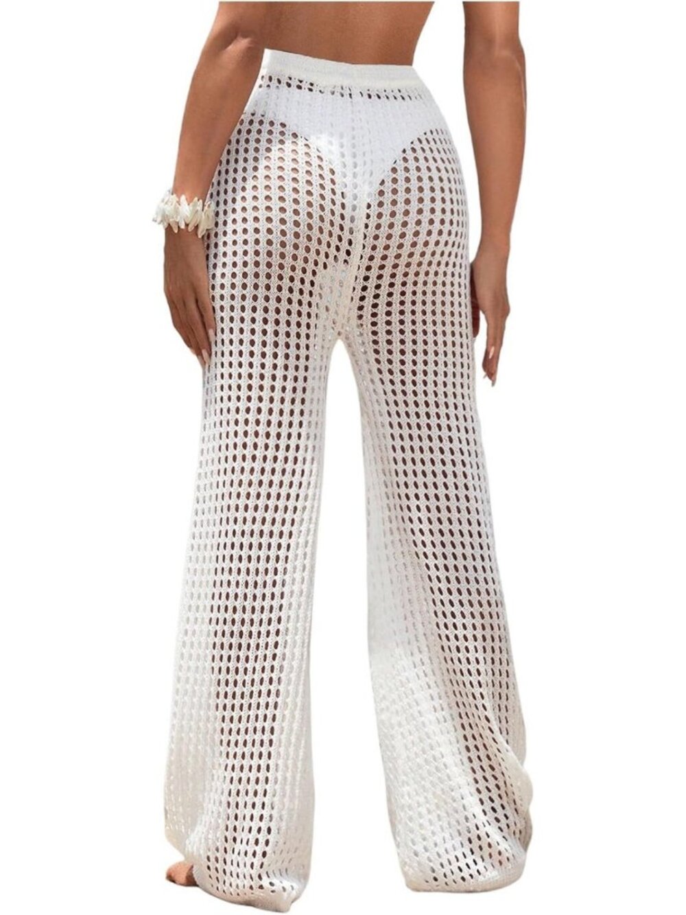 Chic Women's Crochet Wide Leg Pants | Beach Cover-Up & Vacation Outfit